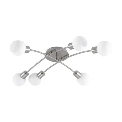 Lindby Loftlamper|Loftlamper > Agmar loftlampe, nikkelfarvet, glas, 6 lyskilder, E14