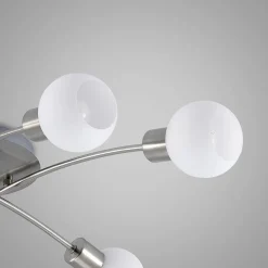 Lindby Loftlamper|Loftlamper > Agmar loftlampe, nikkelfarvet, glas, 6 lyskilder, E14