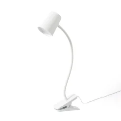 Lindby Arbejdsrum/Kontor|Bordlamper > Ailina LED-bordlampe, klemmefod, hvid