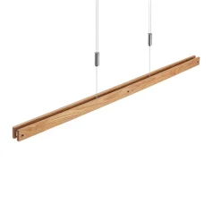 Lindby Pendellamper|Pendellamper > Alimara LED-hængelampe i træ, træ, længde 138 cm