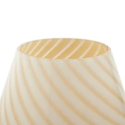 Bordlamper ^ Lindby Andriana bordlampe, gul/hvid, glas, Ø 15 cm
