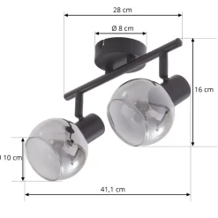 Gang|Loftlamper ^ Lindby Arna loftlampe, sort, 2 lyskilder