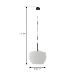 Udendørs Pendellamper|Terrassebelysning ^ Lindby Arona udendørs hængelampe, Ø 38 cm, hvid
