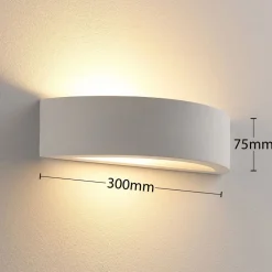 Lindby Gang|Pendellamper > Aurel LED-væglampe, gips, hvid, halvrund