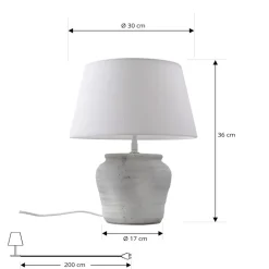 Lindby Pendellamper|Bordlamper > bordlampe Aelith, Ø 30 cm, hvid, keramik, E27