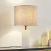 Pendellamper|Bordlamper ^ Lindby bordlampe Alabaster, hvid/beige, Ø 25 cm, marmor, E27