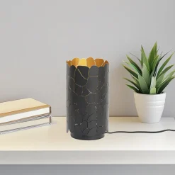 Lindby Bordlamper > bordlampe Aralena, sort/guld, højde 26,5 cm