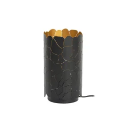 Lindby Bordlamper > bordlampe Aralena, sort/guld, højde 26,5 cm
