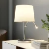 Bordlamper ^ Lindby bordlampe Benjiro, hvid, tekstil, læselampe, 52 cm