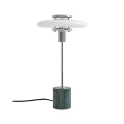 Lindby Pendellamper|Bordlamper > bordlampe Branford, retro, hvid/grøn opalglas/marmor