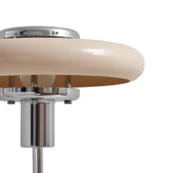 Pendellamper|Bordlamper ^ Lindby bordlampe Branford, retro, beige, metal/travertin