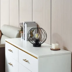 Lindby Bordlamper > bordlampe Danika, sort, metal, Ø 25 cm