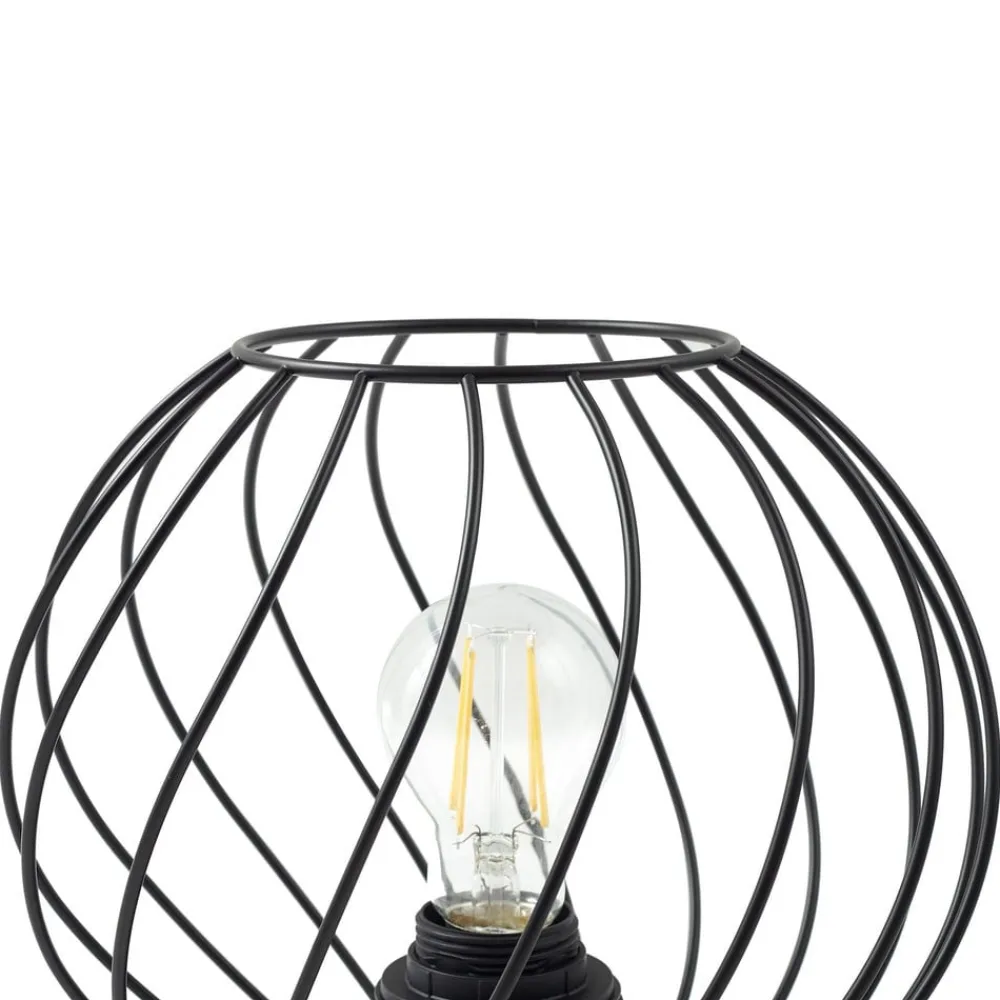 Lindby Bordlamper > bordlampe Danika, sort, metal, Ø 25 cm