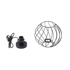 Lindby Bordlamper > bordlampe Danika, sort, metal, Ø 25 cm