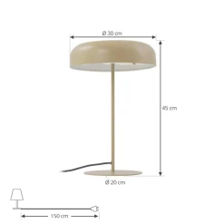Bordlamper ^ Lindby bordlampe Edion, beige, metal, 45 cm