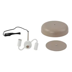 Bordlamper ^ Lindby bordlampe Edion, beige, metal, 45 cm