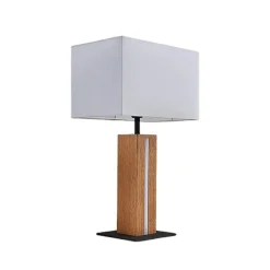 Lindby Pendellamper|Bordlamper > bordlampe Garry, 2 lyskilder, hvid, træ, 53 cm, E27