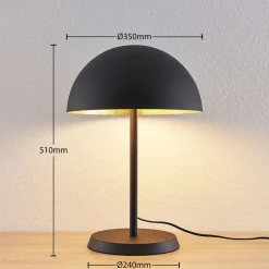 Lindby Bordlamper > bordlampe Idalene, højde 51 cm, sort, metal