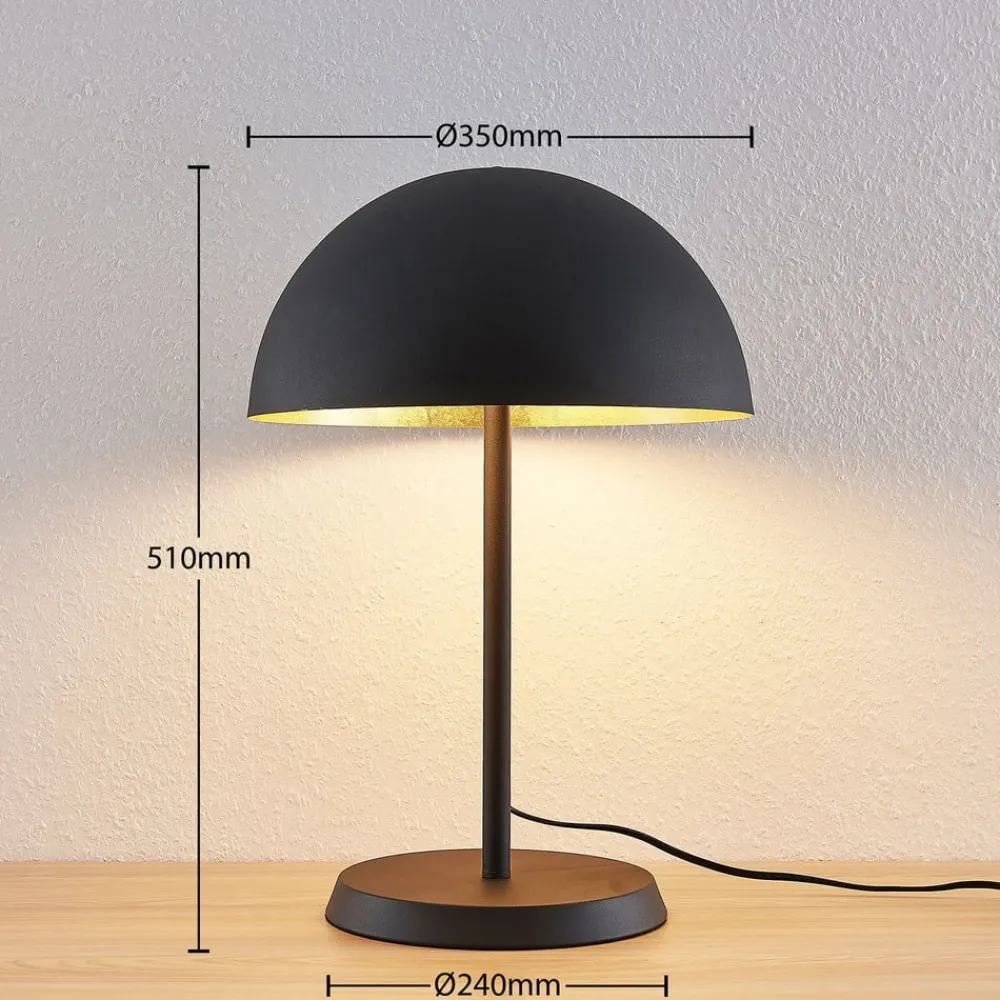 Lindby Bordlamper > bordlampe Idalene, højde 51 cm, sort, metal