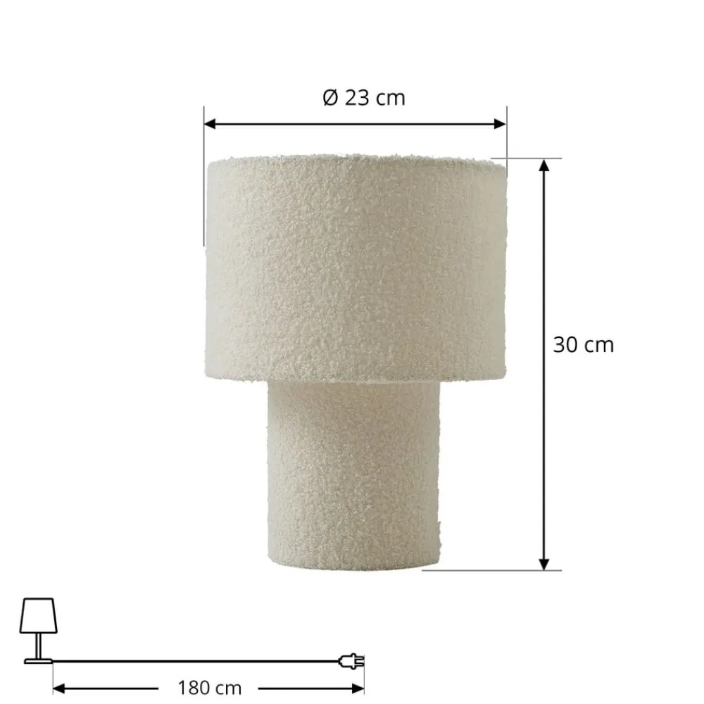 Lindby Bordlamper > bordlampe Jone, hvid, tekstil, 30 cm