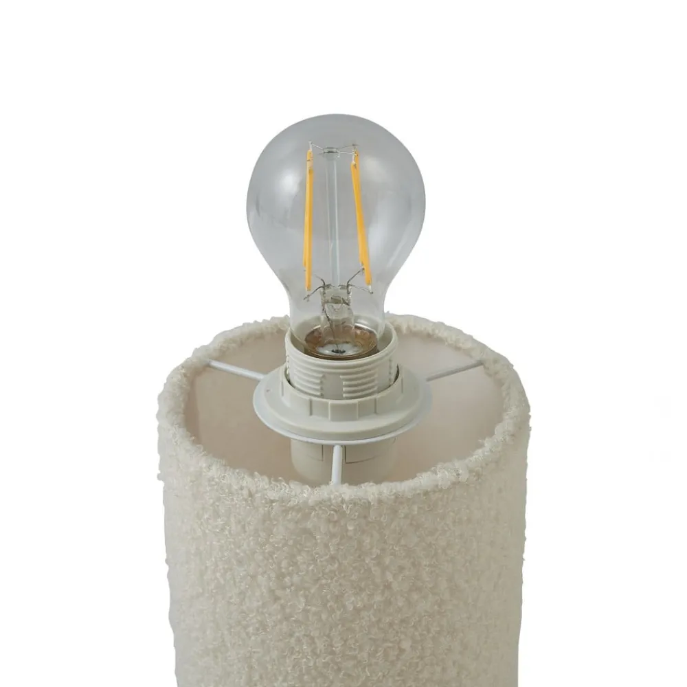 Lindby Bordlamper > bordlampe Jone, hvid, tekstil, 30 cm
