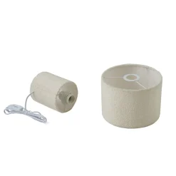 Lindby Bordlamper > bordlampe Jone, hvid, tekstil, 30 cm