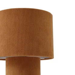 Lindby Pendellamper|Bordlamper > bordlampe Jone, lysebrun, tekstil, 30 cm høj, E27