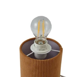 Lindby Pendellamper|Bordlamper > bordlampe Jone, lysebrun, tekstil, 30 cm høj, E27
