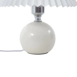 Bordlamper ^ Lindby bordlampe Kerimi, keramik, cremefarvet