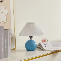 Bordlamper ^ Lindby bordlampe Kerimi, keramik, blå