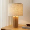Lindby Bordlamper > bordlampe Kimiko, højde 38 cm, træ, tekstil