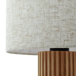 Lindby Bordlamper > bordlampe Kimiko, højde 38 cm, træ, tekstil
