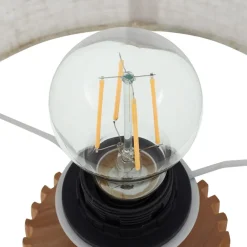 Lindby Bordlamper > bordlampe Kimiko, højde 38 cm, træ, tekstil