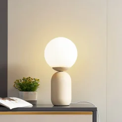 Lindby Pendellamper|Bordlamper > bordlampe Lennes, beige, glas, Ø 20 cm