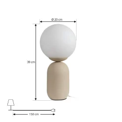 Lindby Pendellamper|Bordlamper > bordlampe Lennes, beige, glas, Ø 20 cm