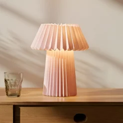 Bordlamper ^ Lindby bordlampe Magali, pink, papir, Ø 34 cm, E14