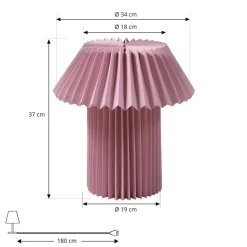 Bordlamper ^ Lindby bordlampe Magali, pink, papir, Ø 34 cm, E14