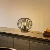 Bordlamper ^ Lindby bordlampe Maivi, sort, 25 cm, jern, bur
