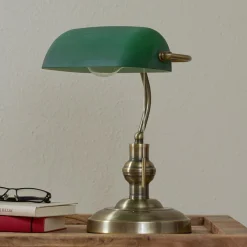 Arbejdsrum/Kontor|Pendellamper ^ Lindby bordlampe Milenka, bronze, højde 38 cm, metal