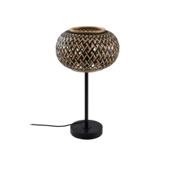 Lindby Bordlamper > bordlampe Nerys, sort, bambus, Ø 28 cm