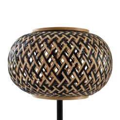 Lindby Bordlamper > bordlampe Nerys, sort, bambus, Ø 28 cm