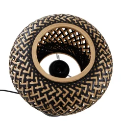 Lindby Bordlamper > bordlampe Nerys, sort, bambus, Ø 28 cm