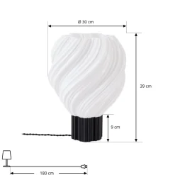 Lindby Bordlamper > bordlampe Nuvia, højde 39,1 cm, hvid, 3D-print