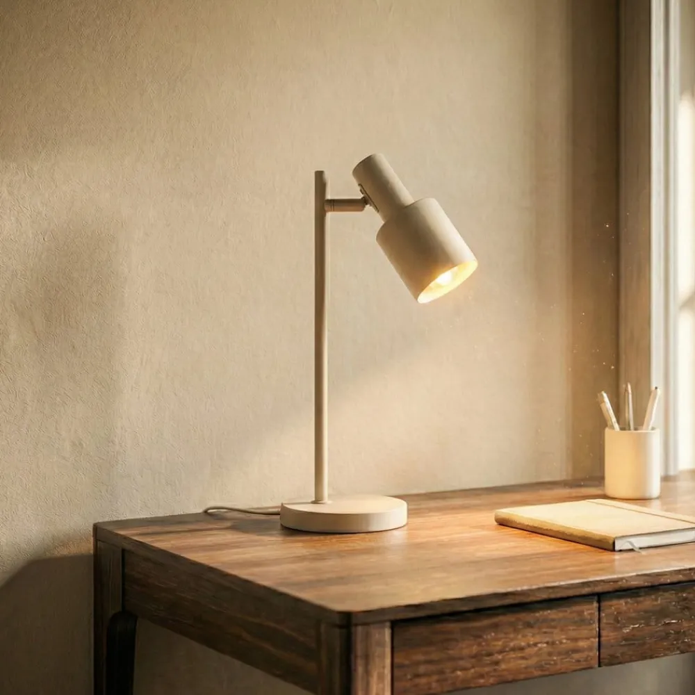 Lindby Arbejdsrum/Kontor|Bordlamper > bordlampe Ovelia, beige, metal, E27