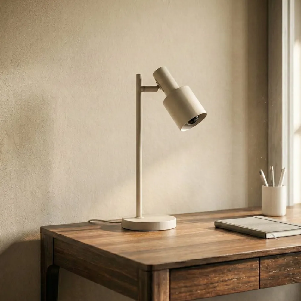 Lindby Arbejdsrum/Kontor|Bordlamper > bordlampe Ovelia, beige, metal, E27