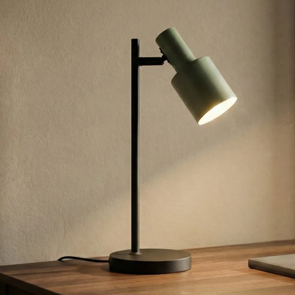 Lindby Bordlamper > bordlampe Ovelia, grøn/sort, metal, E27