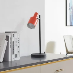 Lindby Bordlamper > bordlampe Ovelia, orange/sort, metal, E27