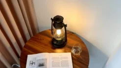 Lindby Pendellamper|Bordlamper > bordlampe Raisa, rustfarvet, metal, lygte, E14