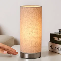 Lindby Gang|Pendellamper > bordlampe Ronja, højde 26 cm, cremefarvet, tekstil