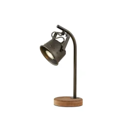 Lindby Arbejdsrum/Kontor|Bordlamper > bordlampe Rubinjo, 37 cm, sort, træ, metal, GU10